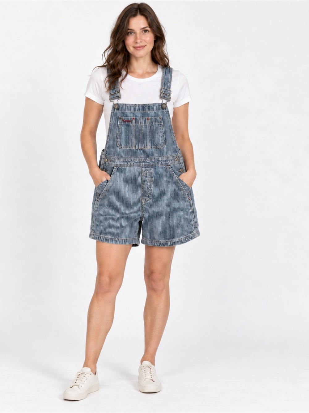 Vintage 1999 GAP Railroad Stripe Denim Shortalls Overalls XS